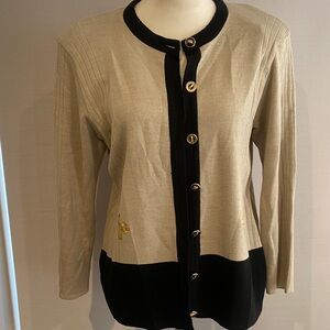 Cellini Beige and Black Cardigan